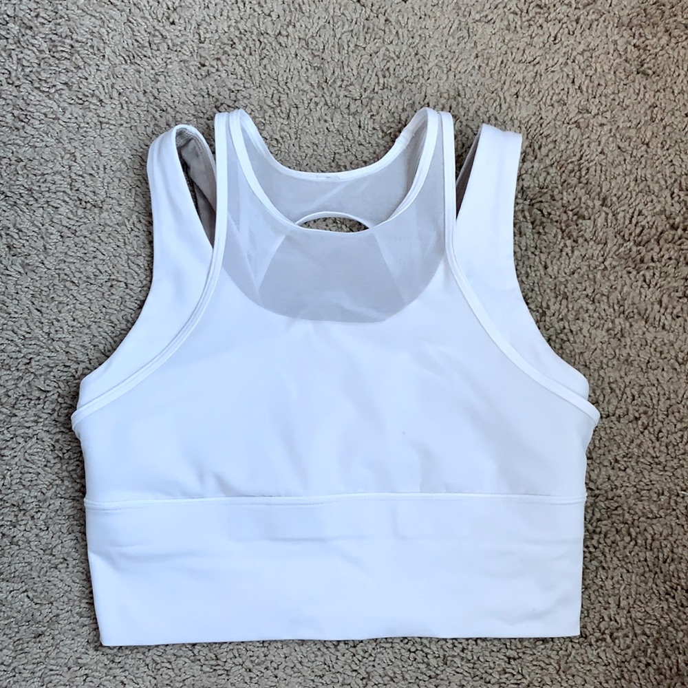 Lululemon White Mesh Sport Bra size 4
